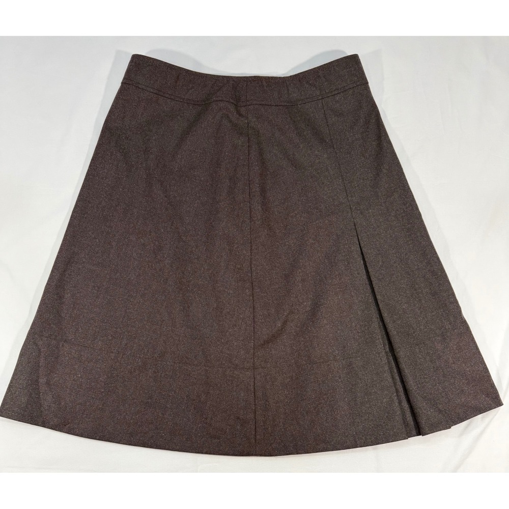 Loro Piana Brown Wool Silk Blend A-Line Pleated Skirt Made in Italy Size 46
